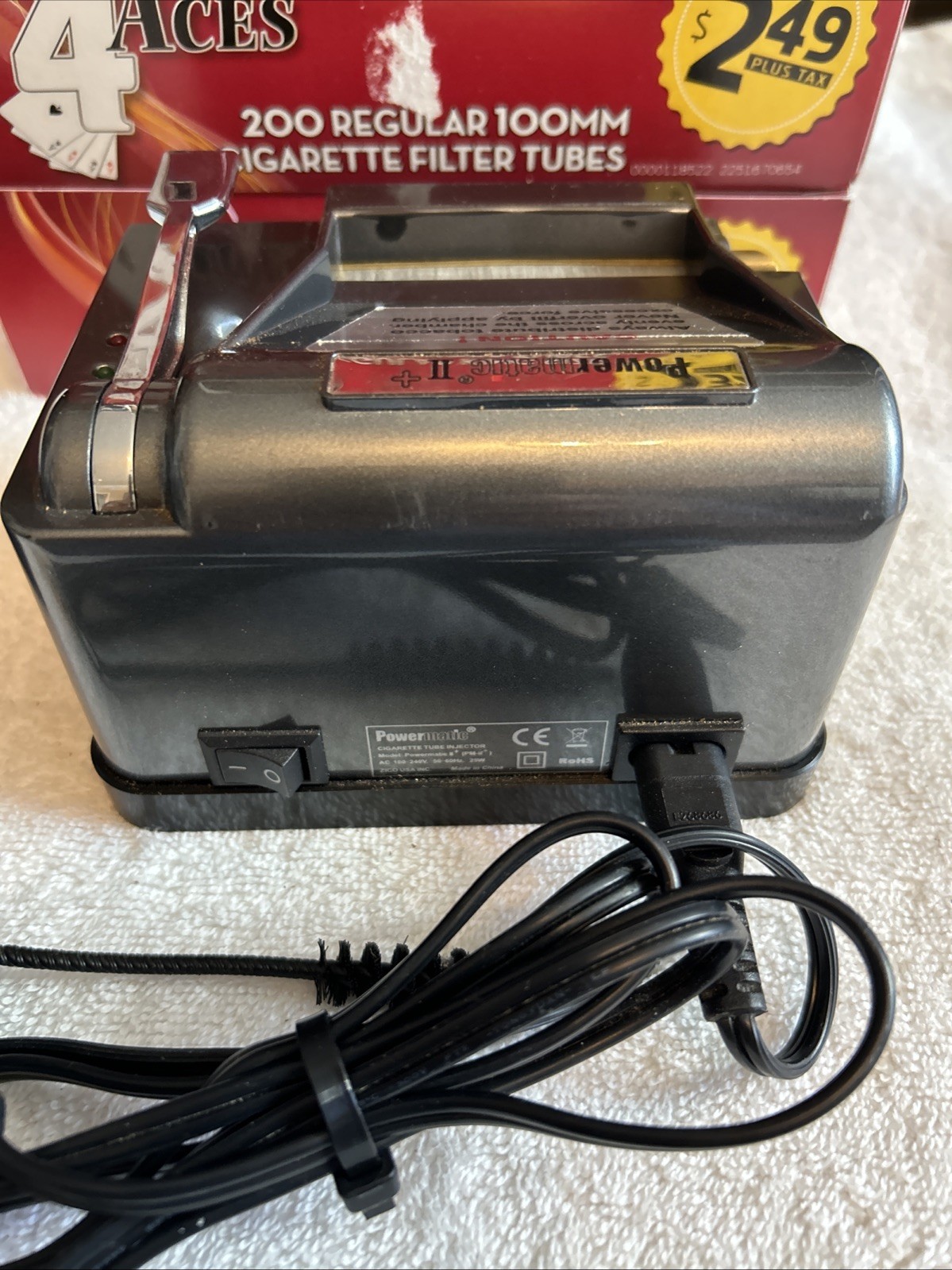 Powermatic 2 Plus Cigarette Electric Injector Machine With Filter Tubes.