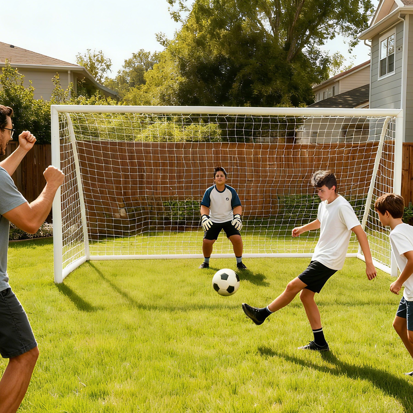 Portable Soccer Goal for Backyard 12x6FT Adults Soccer Net PVC Frame w/Carry Bag