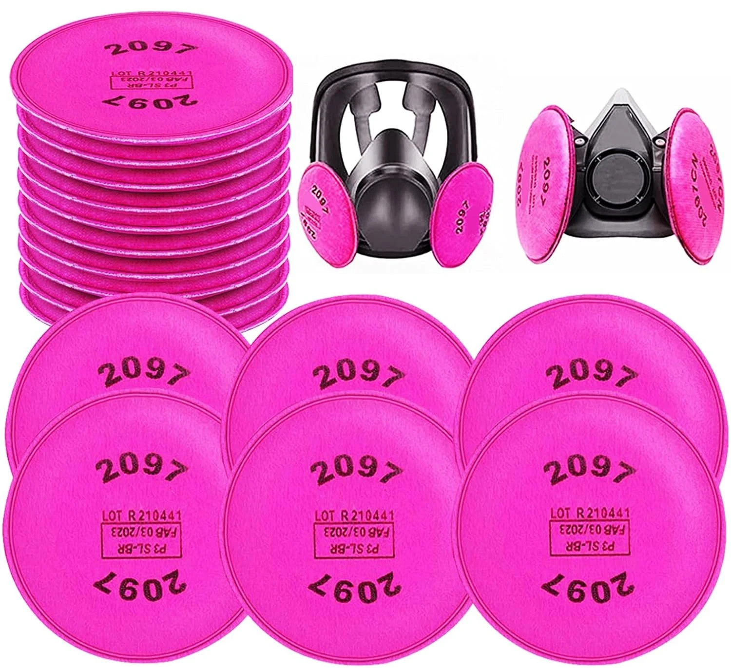 2-40PCs 2097 Filters Replacement for 3M 6200/6800/6900/7501/7502/7503 Respirator