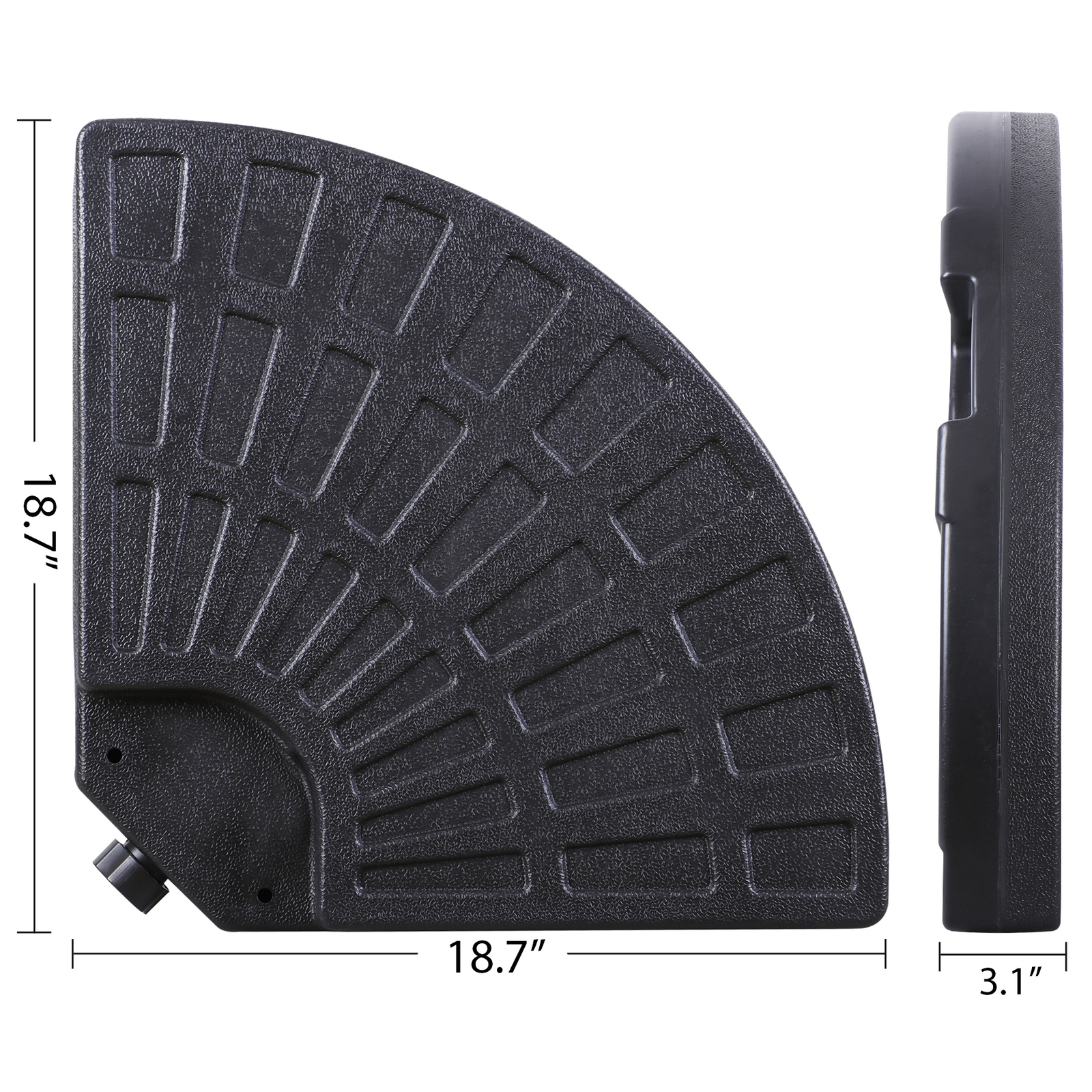 4-Piece Patio Umbrella Base Heavy Duty Cantilever Offset Umbrella Stand w/ Hooks