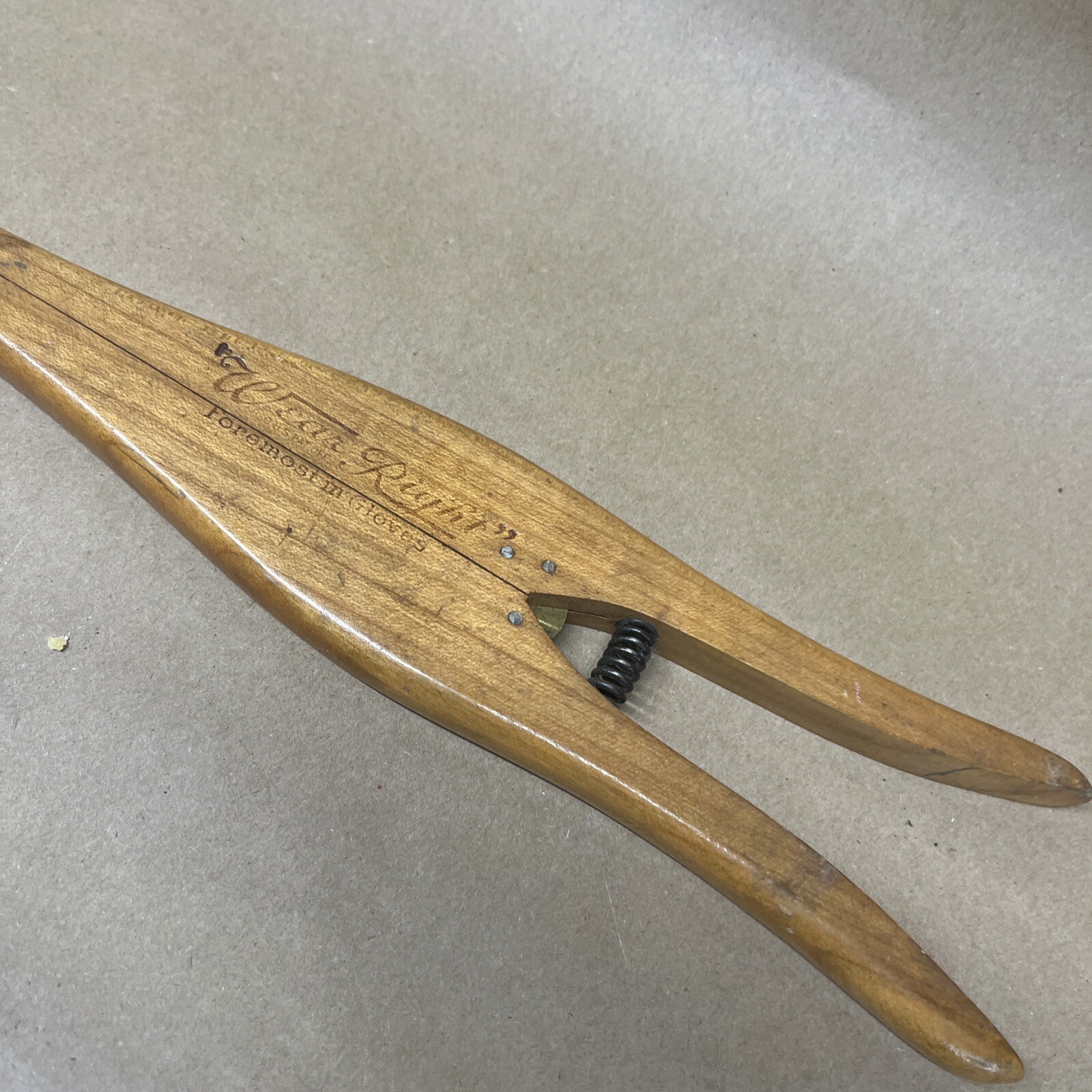 VINTAGE GLOVE STRETCHER • Wear Right, Wood With Metal Spring • 14”