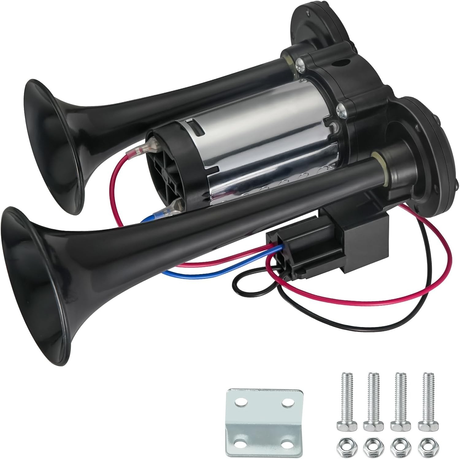 12V 120DB Super Loud Train Electric Air Horn Kit Dual Trumpets for Truck Pickup
