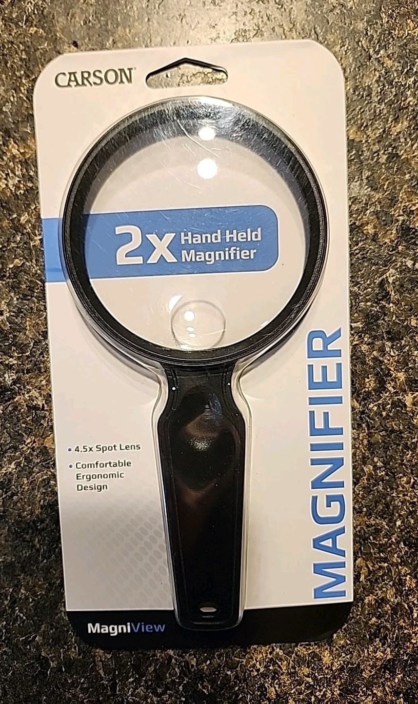 Carson 2X Crystal Clear Acrylic Lens Magnifier ~ Item #DS-36