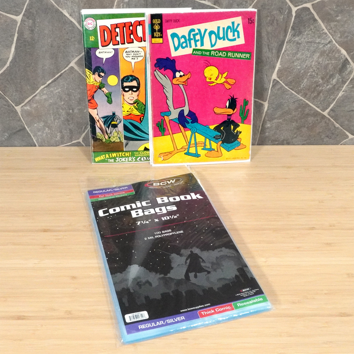 50 - BCW Silver Thick Resealable 2MIL Poly Comic Book Bags & Backing Boards