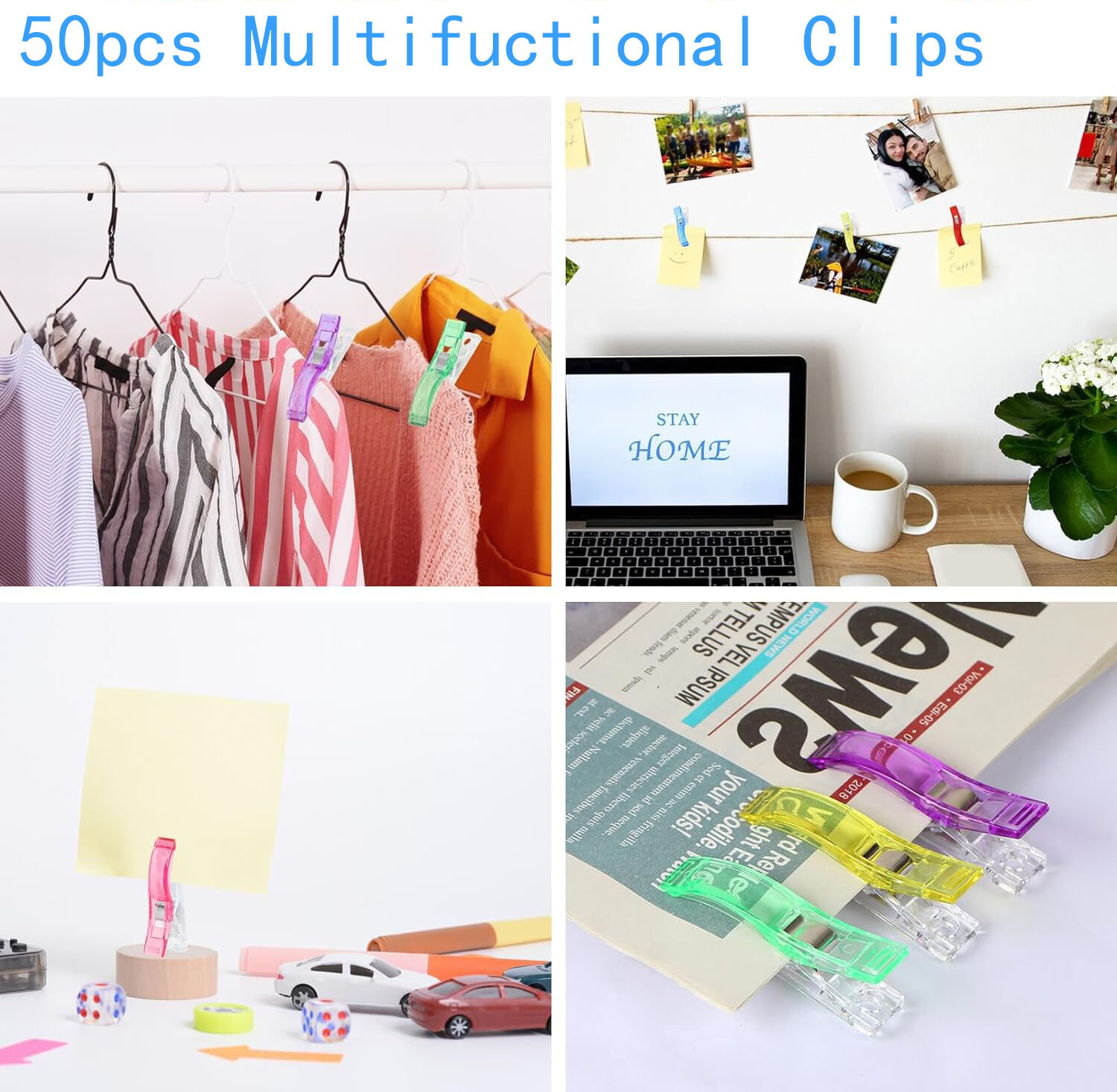 50PCS Large Sewing Clips Fabric Clips Jumbo Wonder Clips Fabric Clamps 7 Colors