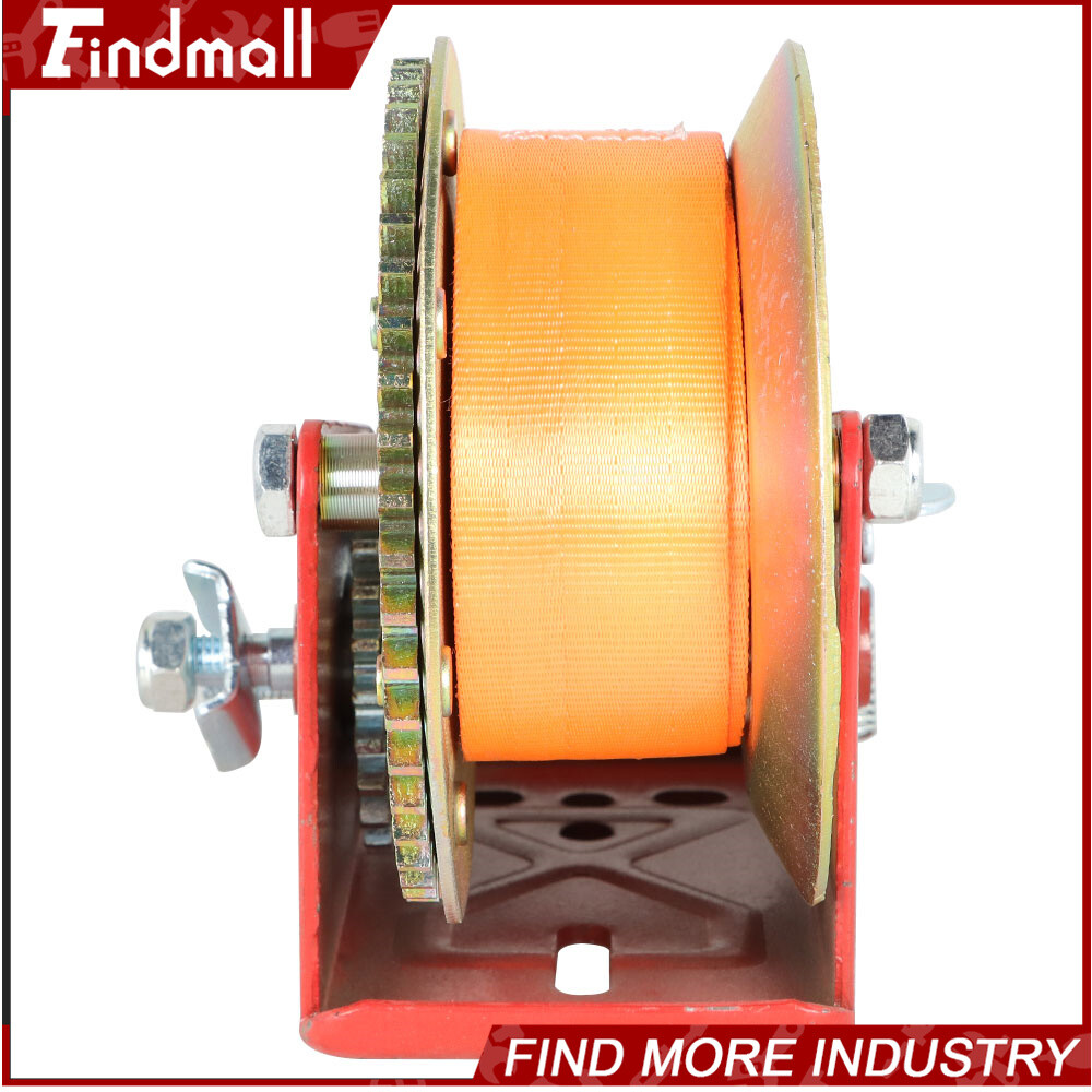Findmall 3500 LBS Dual Speed Hand Winch Hand Crank Red Strap ATV Trailer Boat