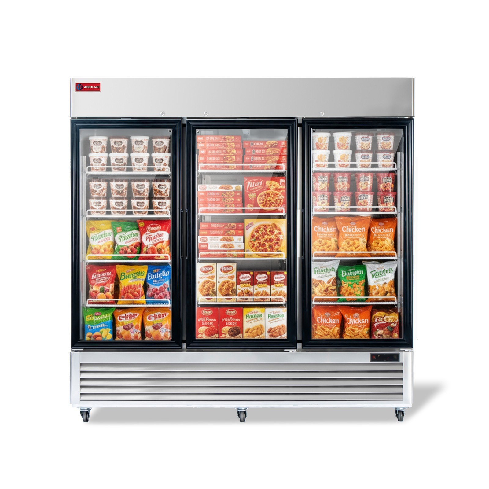 82" Commercial Display Freezer 3 Glass Door Merchandiser Reach-in 72 Cu.ft
