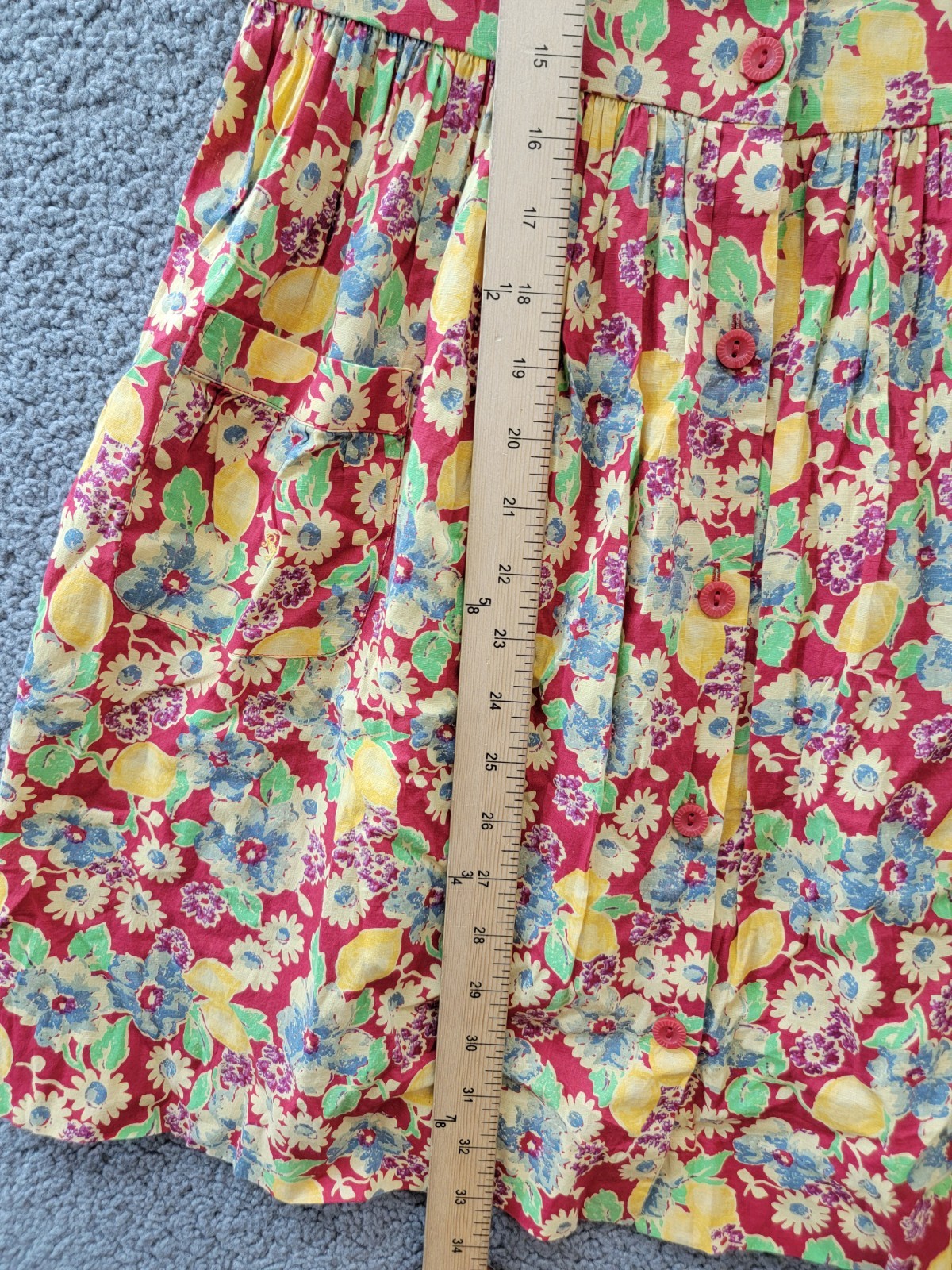 Polo Ralph Lauren Big Girls 16 Lemon-Floral Slub Dress Multicolor