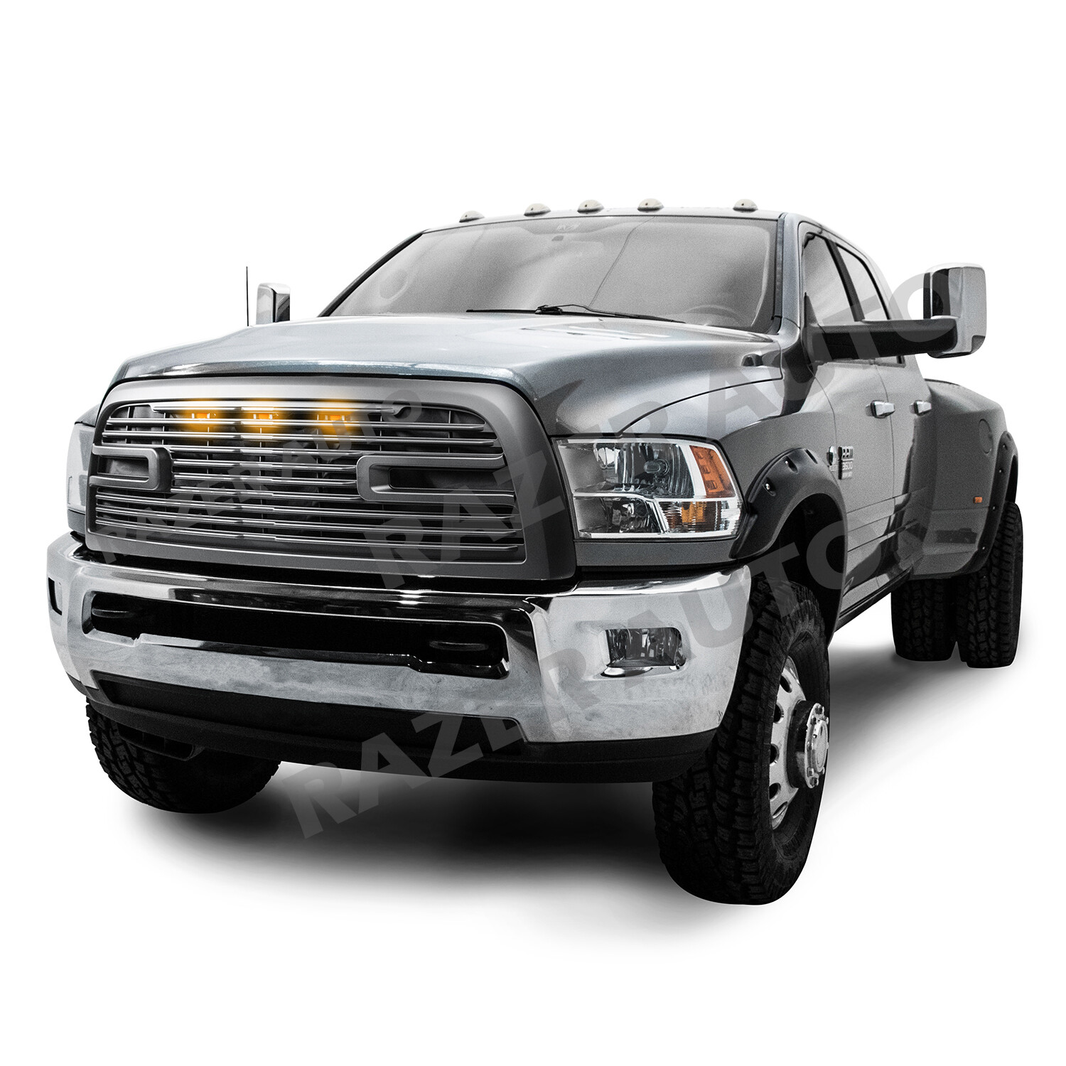 Big Horn 2+LED Matte Black Replacement Grille+Shell for 10-18 Dodge RAM 2500+HD