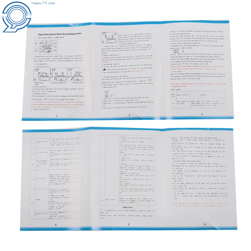 Remote Control for Car Bus Camper RV Indoors Diesel Air Heater 12V 5KW 5000W LCD