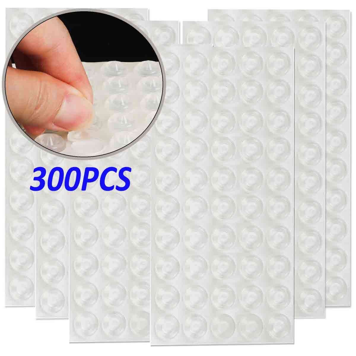 300pcs Drawer Rubber Bumpers Pads Clear Cabinet Door Dots Self Adhesive Feet