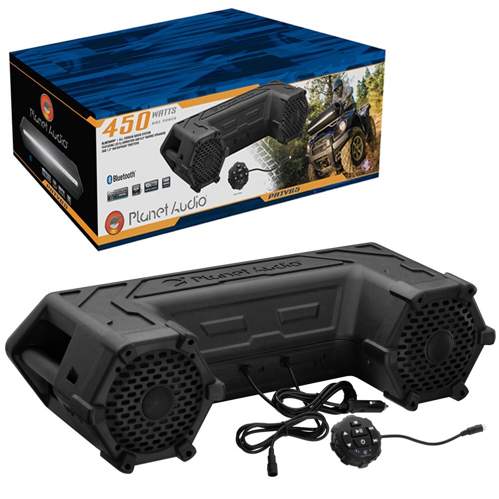 PLANET AUDIO 6.5″ 6.5 INCH PATV65 OFF ROAD ATV SOUND SYSTEM WITH BLUETOOTH 450W