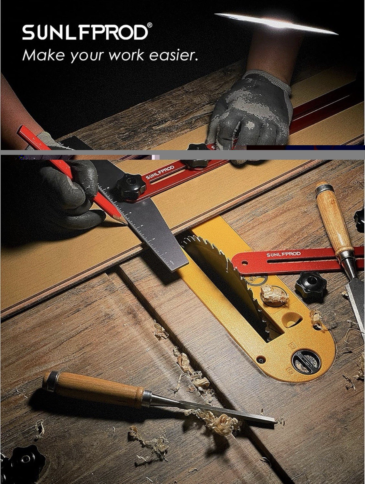 SUNLFPROD Stair Tread Template Tool 60” Aluminum Gauge w/ Case No Box