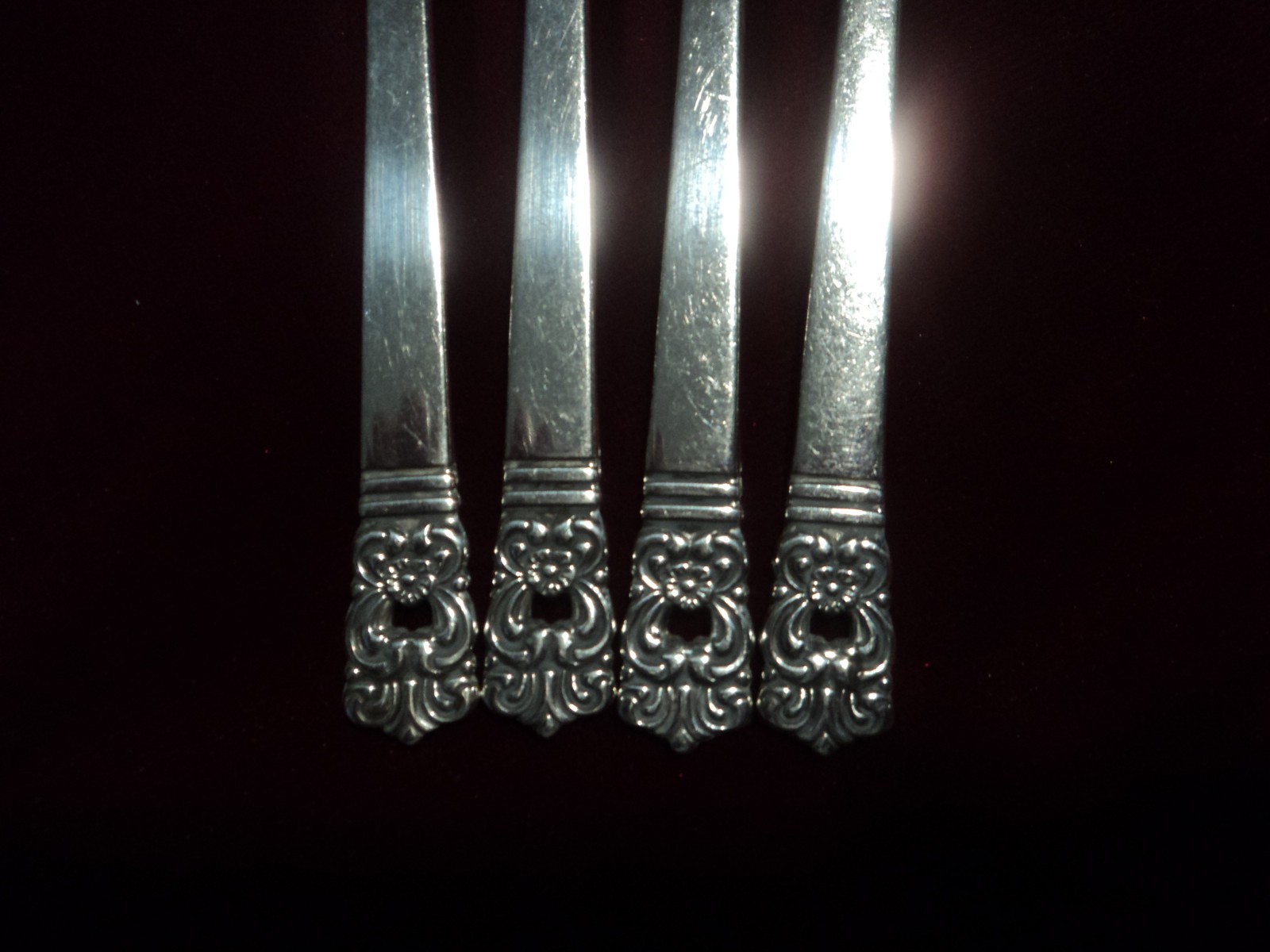 Silverplate Flatware Lot of 4 Seafood Cocktail Forks Oneida Scandinavia 1970