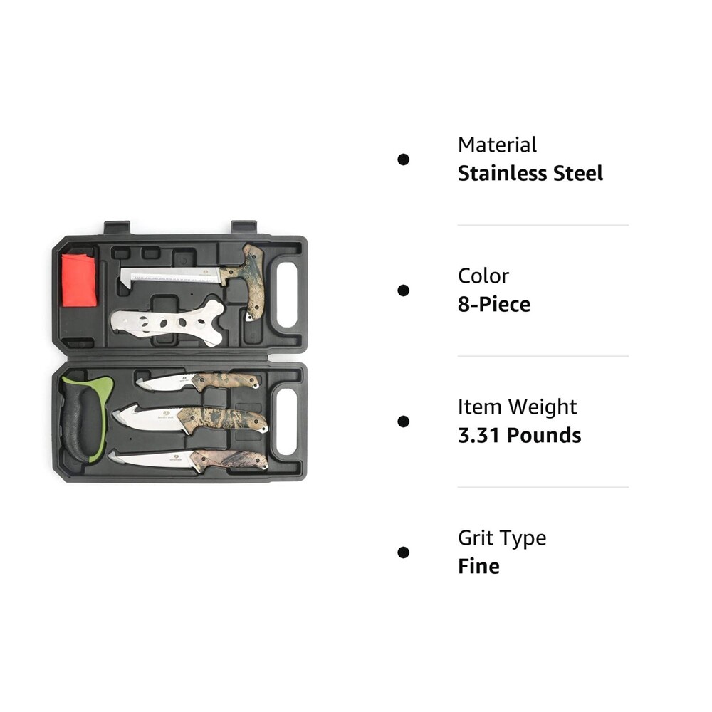 Outdoor Hunting Field Dressing Kit Caping Knife Wood & Bone Saw Gut Hook Skinner
