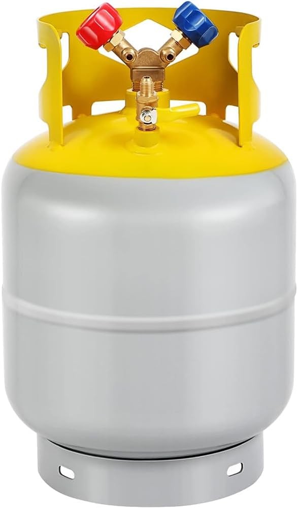 30LBS Refrigerant Recovery Tank with Y-Valve for Liquid/Vapor Reusable Tank