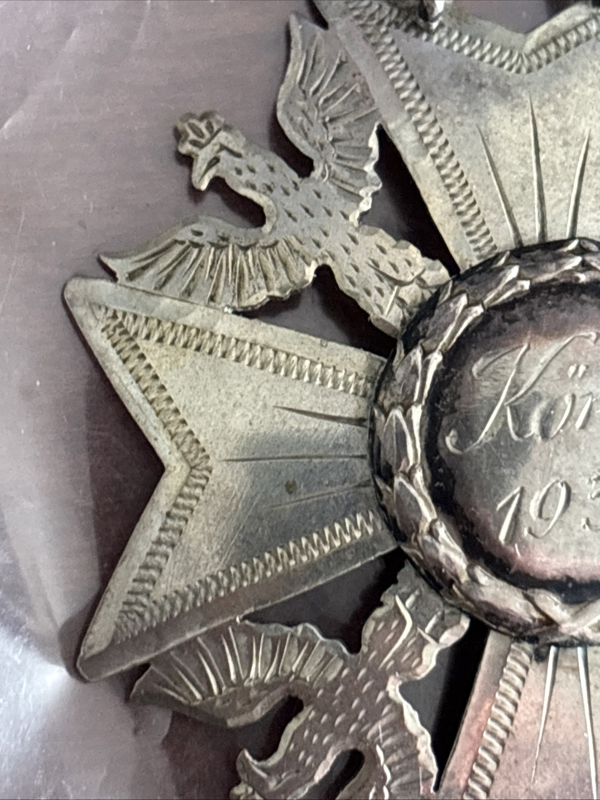 1931 800 Silver Double Maker Marked Engraved German medal