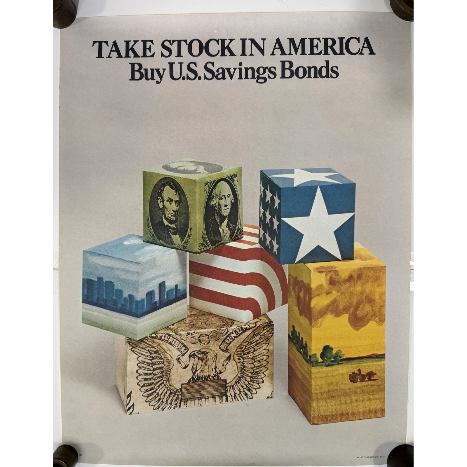 Vintage 1970s Take Stock In America US Savings Bonds 3 Poster Set GPO 1974 1976