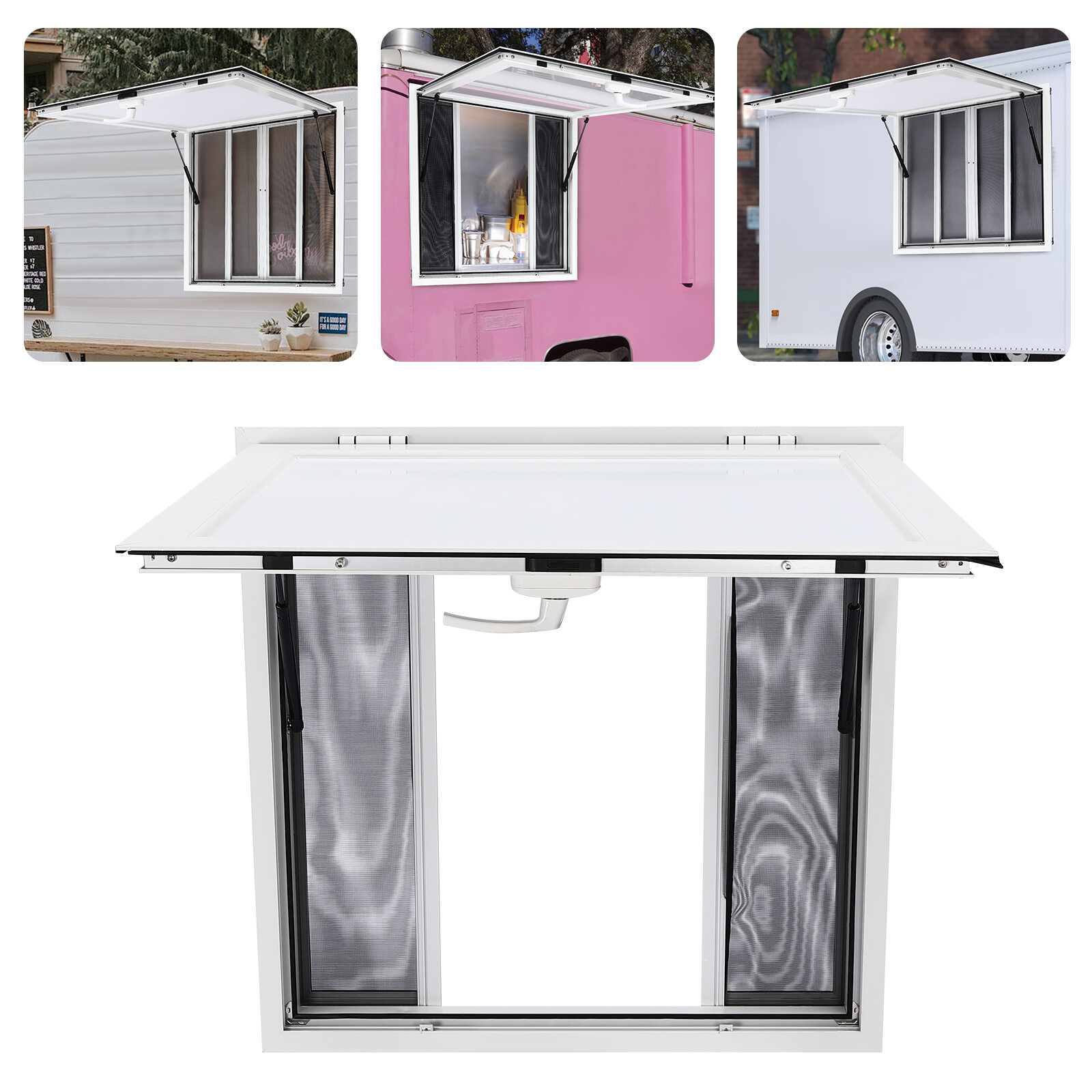 36"L x 36"W Concession Stand Serving Window Food Truck Service Awning w/ Hooks