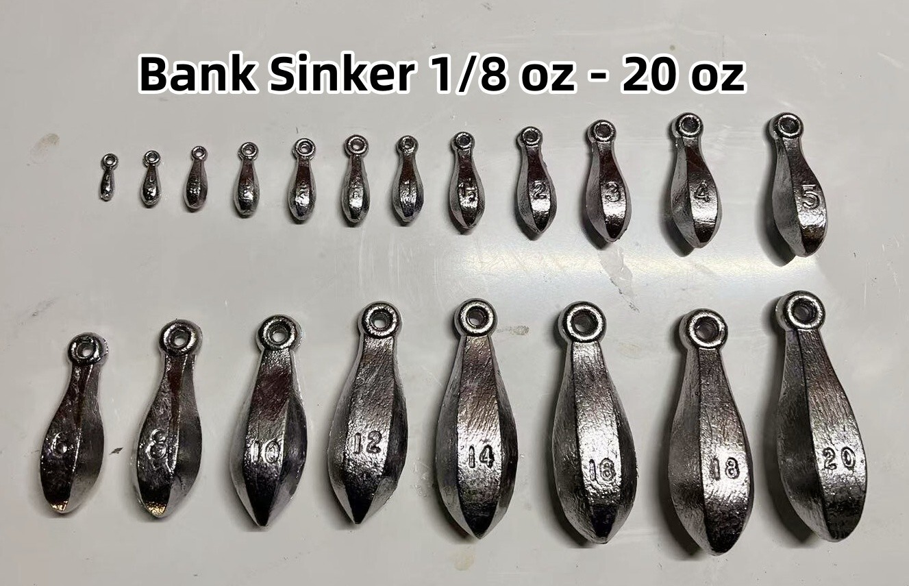 10 Pcs Bank Sinker Fishing Sinkers - Weights ( select )