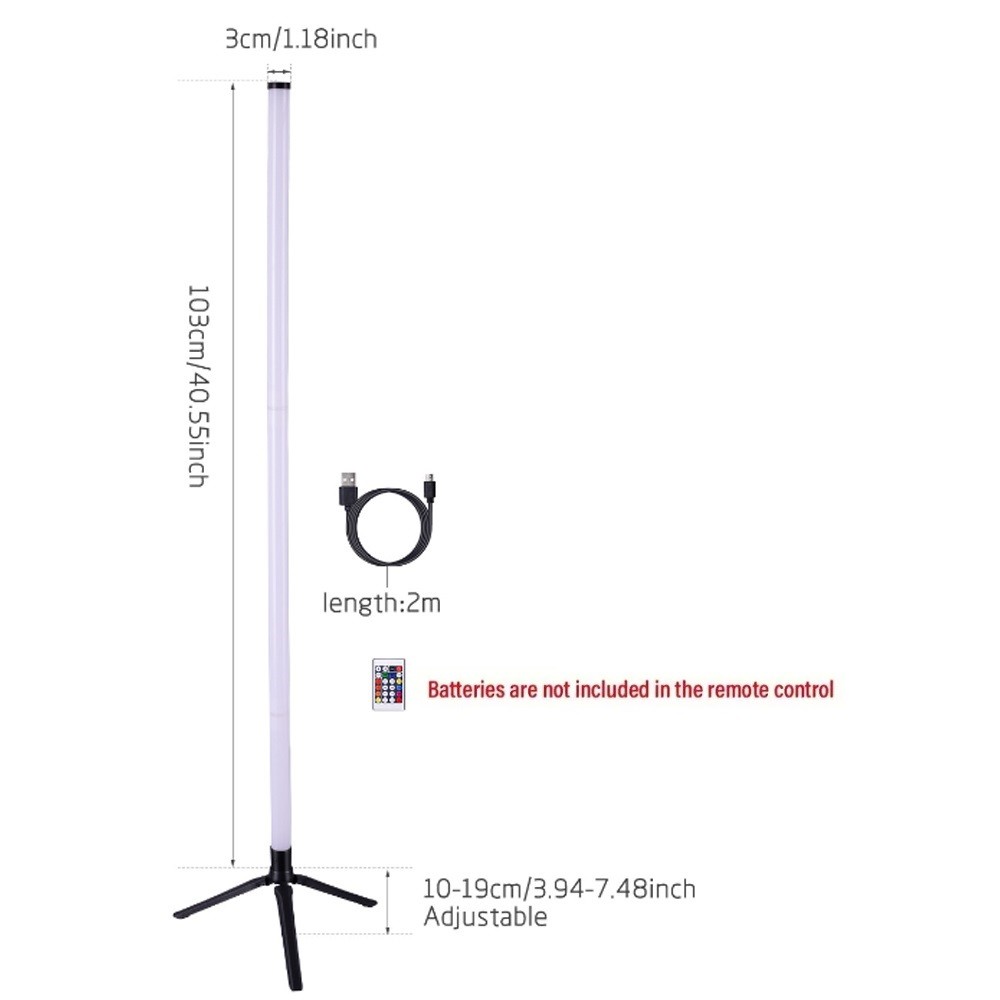 2-Pack Corner Floor Lamp RGB LED Minimalist Mood Light Colour Changing w/Remote