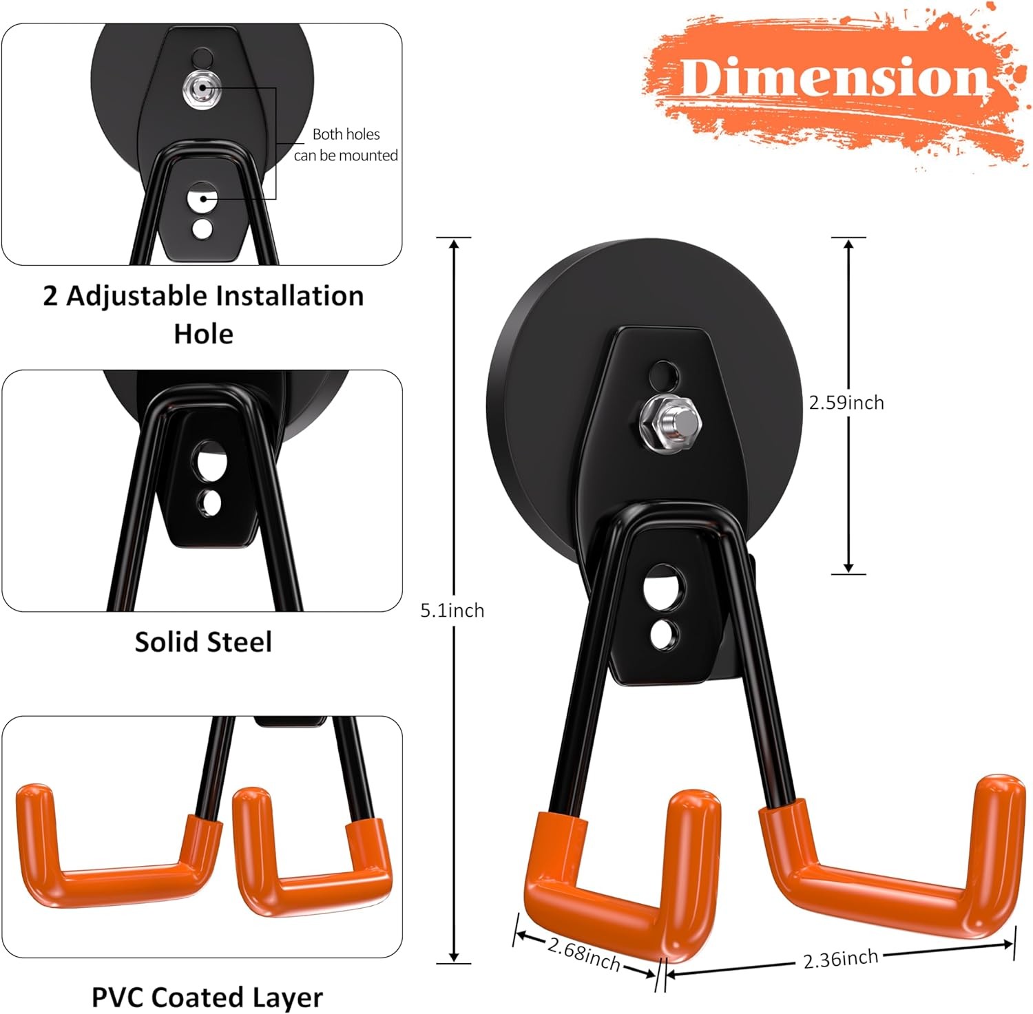 Strong Magnetic Hooks Heavy Duty 4 Pack Garage Rare Earth Magnets Utility