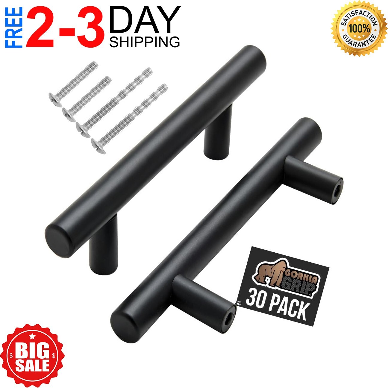 30 Pack 5 Inch Kitchen Cabinet Handles Matte Black Cabinet Pulls Black Drawer..