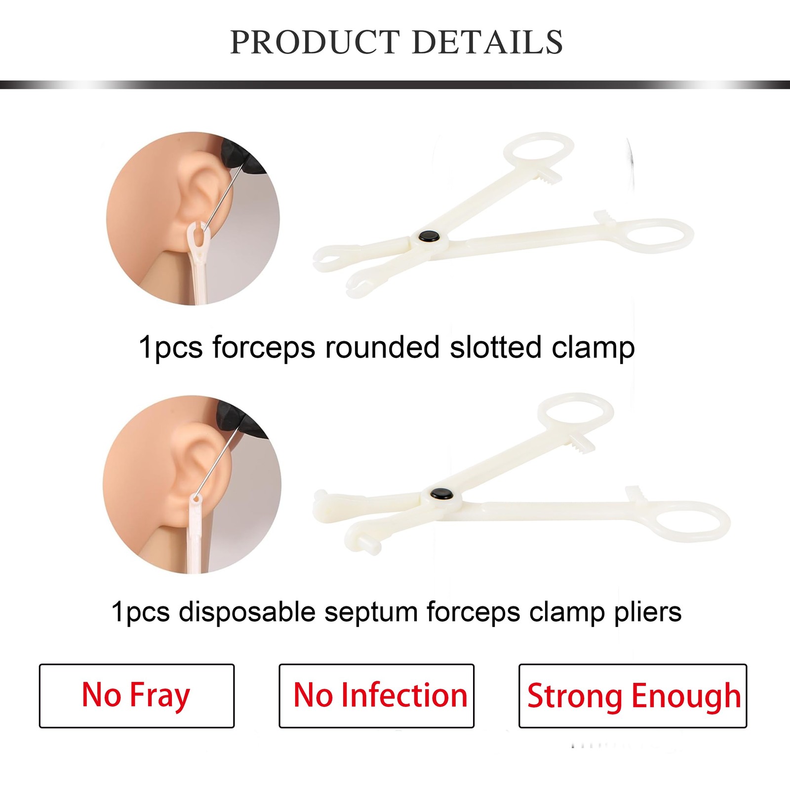 Piercing Kit Disposable 12G 14G Needles Clamp with 12MM 14MM 16MM 18MM Surgic...