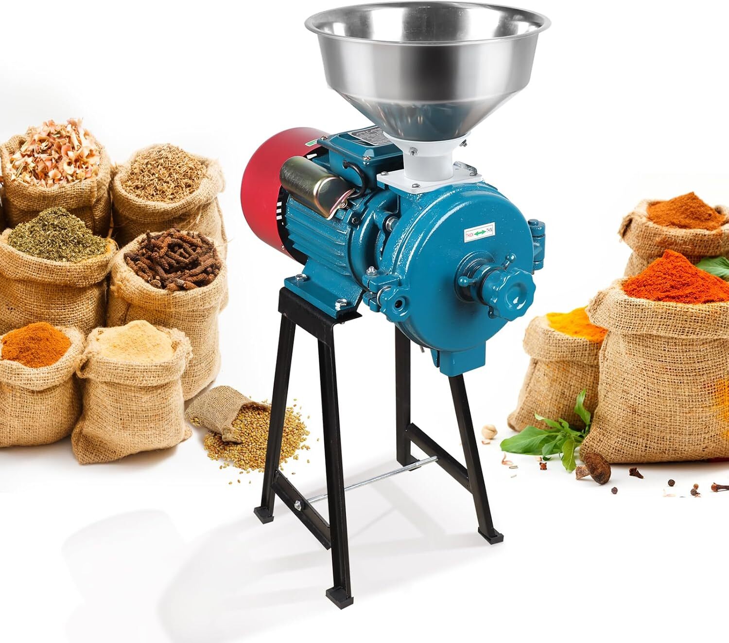 Electric Grain Mill Grinder 3000W 110V Commercial Corn Grinder (Dry Grinder)