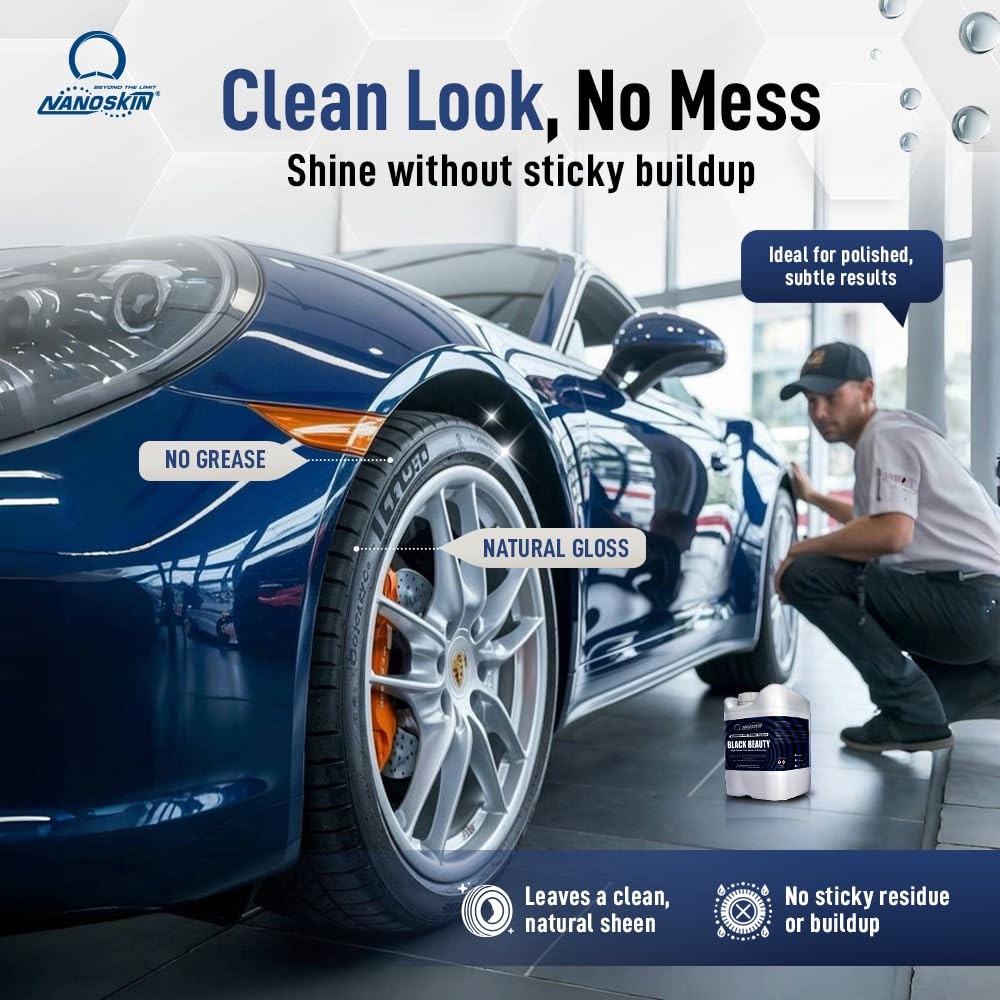 5 Gallon Tire Shine & Conditioner Water Repellent UV Resistant Nanoskin Black