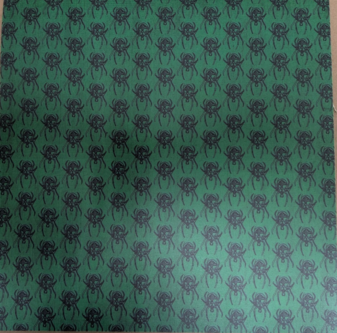 12x12 Halloween Colored Vellum Scrapbook Pad 20 sht 10 Design Cobweb Skull Witch