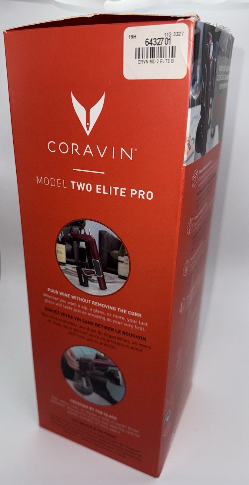 NEW! Coravin Model Two ELITE PRO BURGUNDY 112204 Wine Preservation Sys. NO CORKS