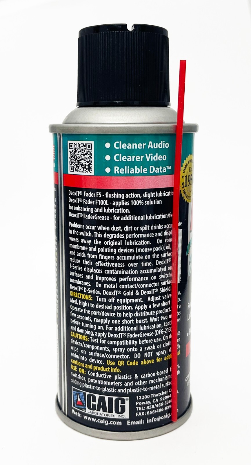 DeoxIT Fader F5S-H6, L-M-H Spray Valve, 5% Solution, 5oz, FRESH STOCK CAIG LABS