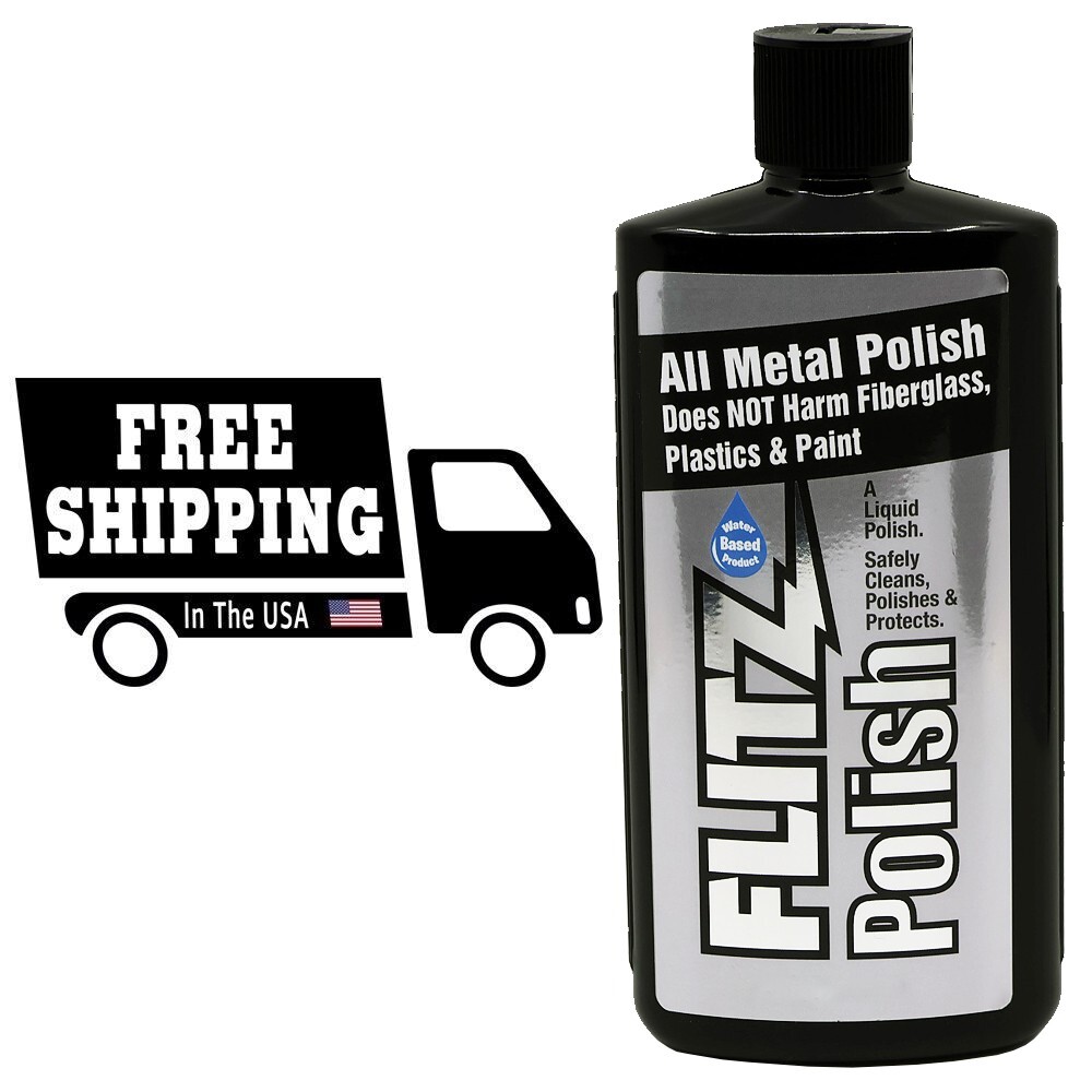 FLITZ All Metal Polish 7.6oz/225ml Liquid Formula (SEE VIDEO)