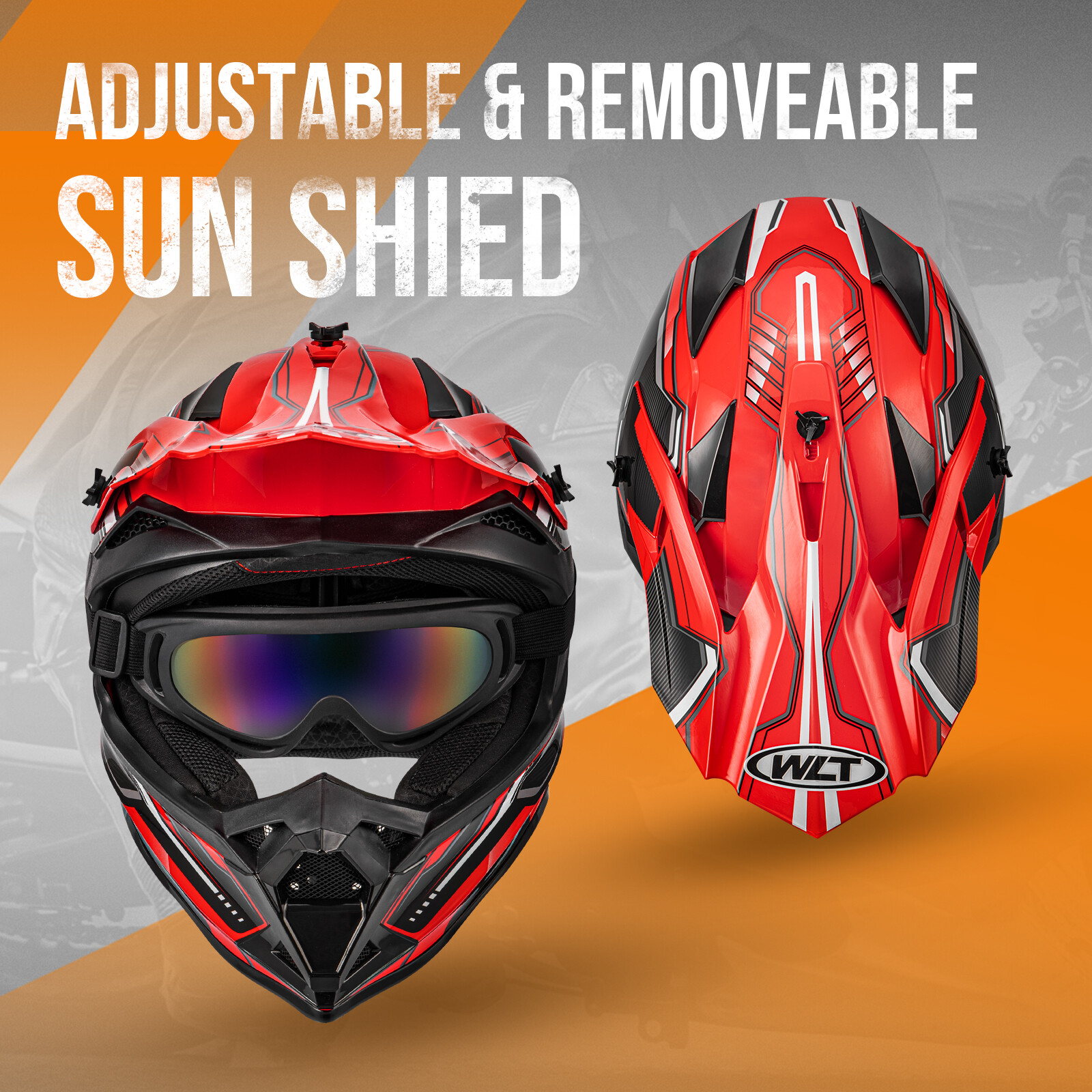 Open Face DOT Adult Motorcycle Motorcross Helmet ATV MX Dirt Bike Size M/L/XL/XL