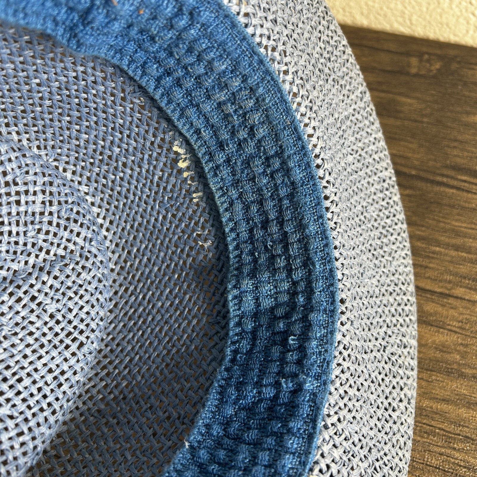 VINTAGE Something Special Straw Hat 1980s Gantos Blue Embellished Derby 3425