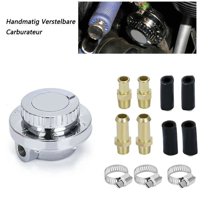 Universal 1-6 PSI Adjustable Fuel Pressure Regulator Kit For Carburetor Engine
