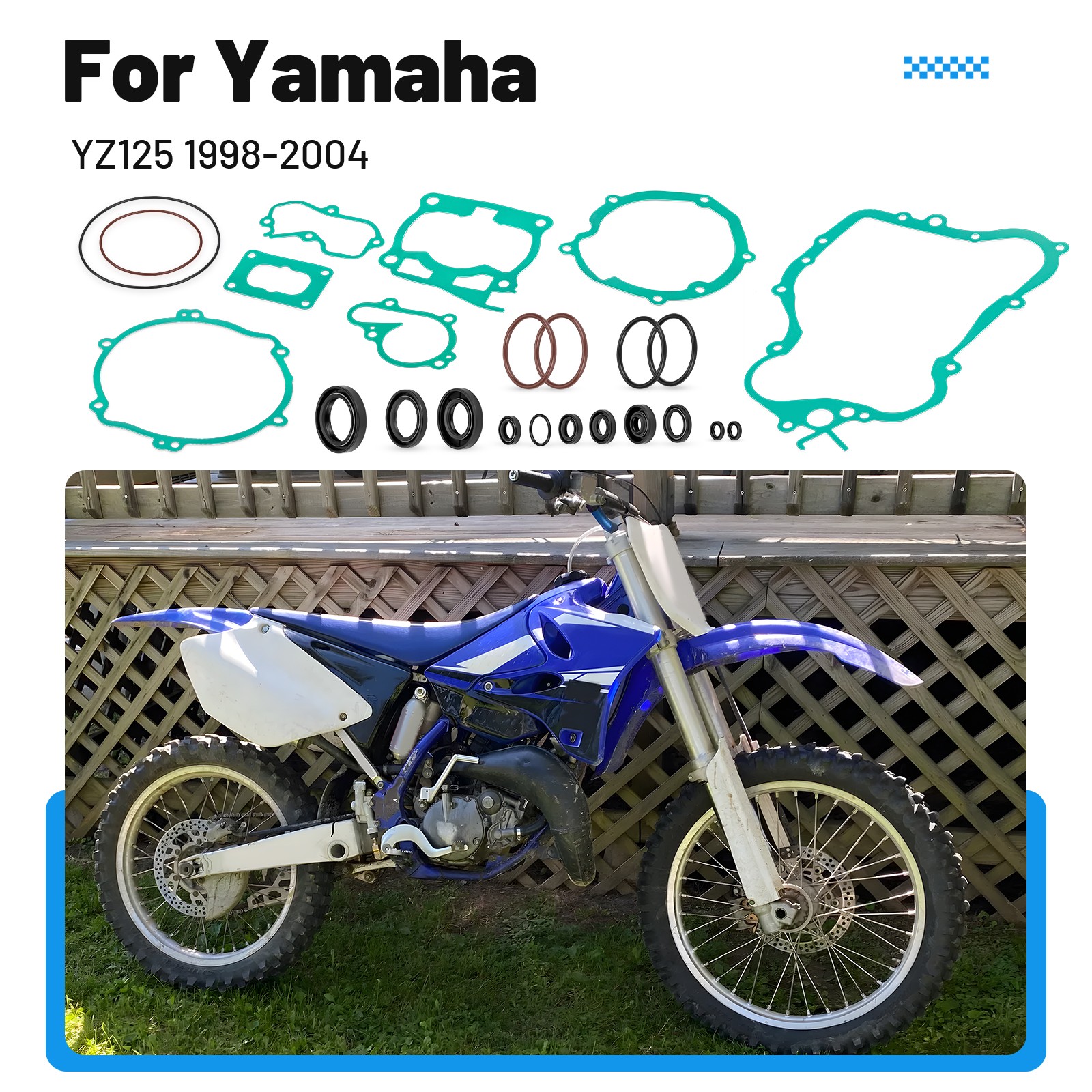 Complete Gasket Kit W/ Oil Seal for Yamaha YZ125 1998-2000 2001 2002 2003 2004