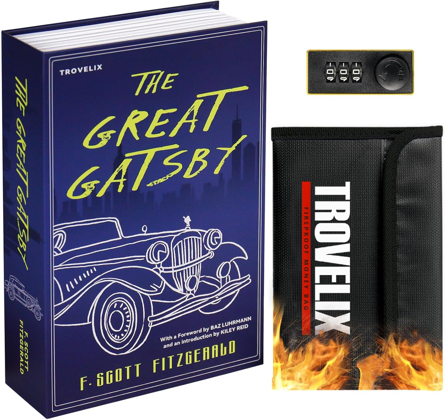 Book Safe with Combination Lock Hidden Storage Box