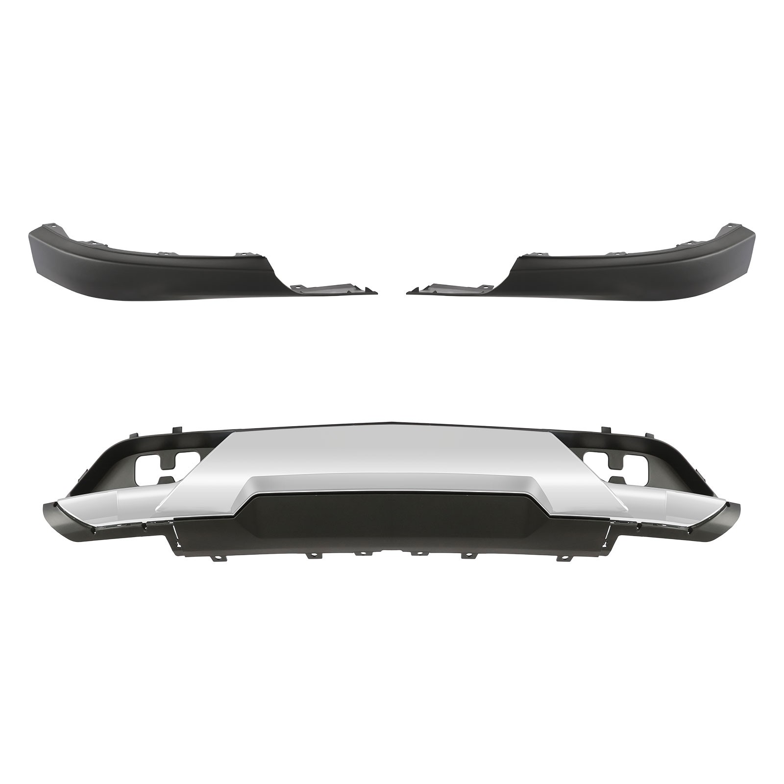 For Silverado 1500 2016-2018 Front Bumper Valance + Chrome Skid Plate W/Z71