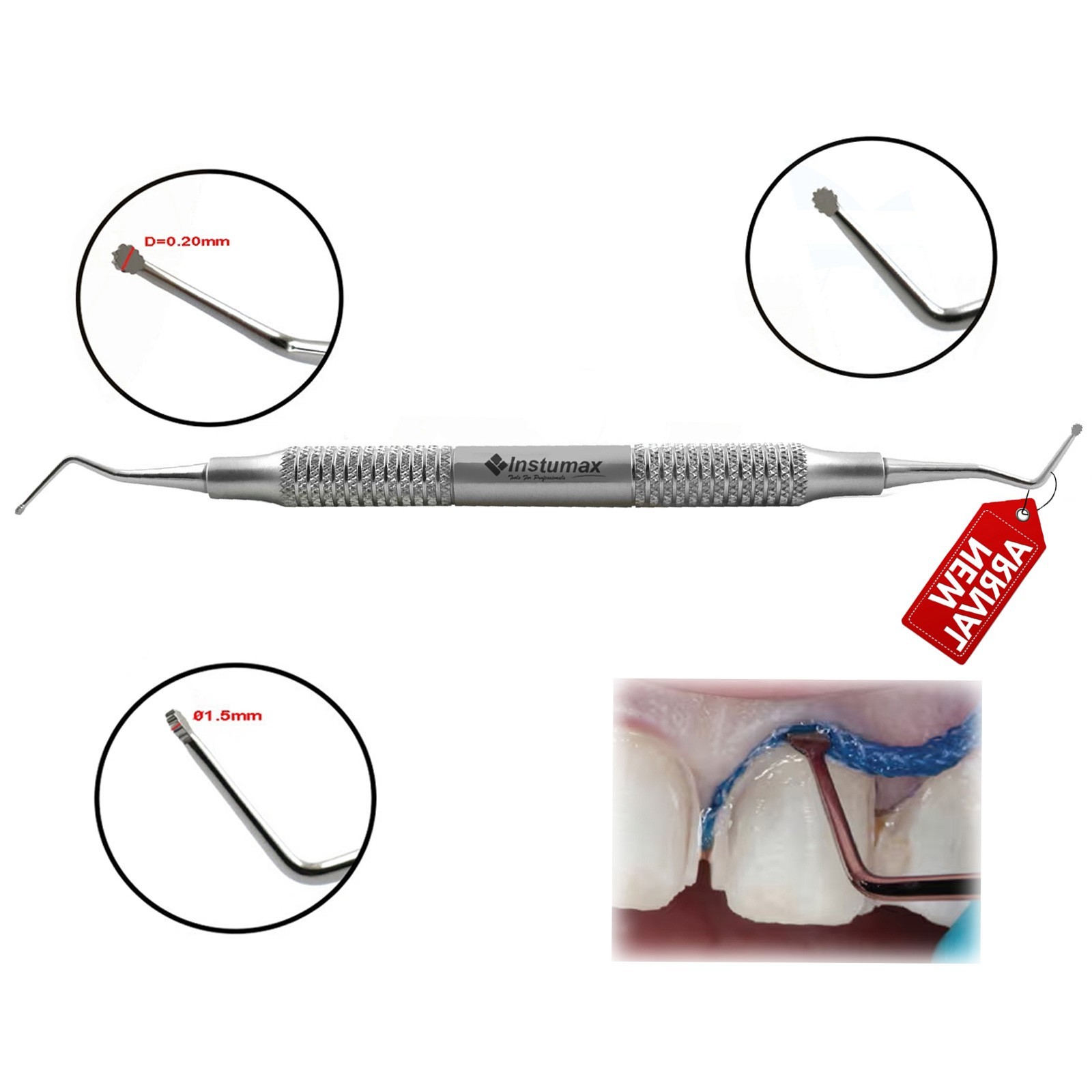 5 PCs Dental Cord Packer Small Tip Gingival Atraumatic Retraction Instruments