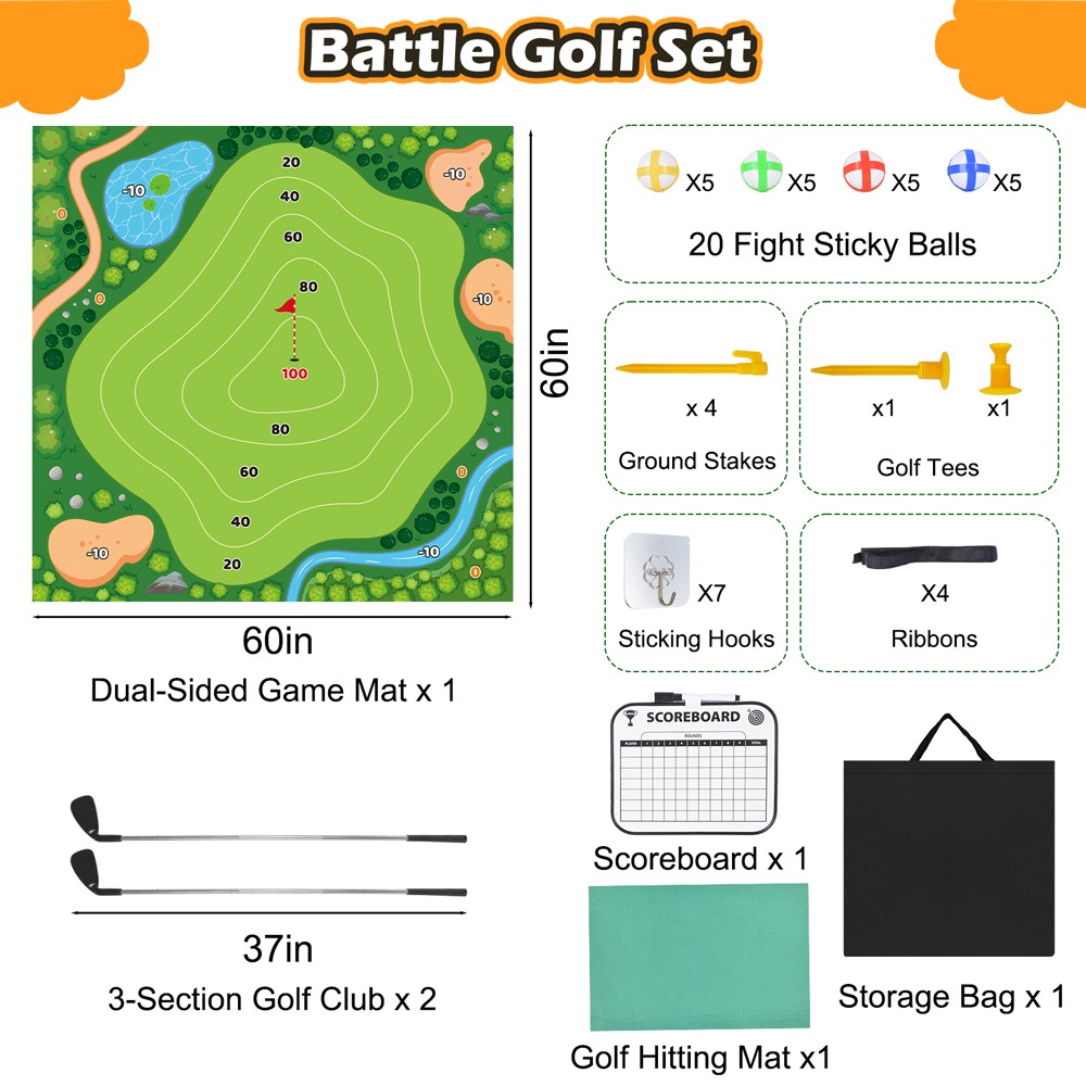 Golf Chipping Game Battle Golf Play Set for Kids Adults Indoor Outdoor Backyard