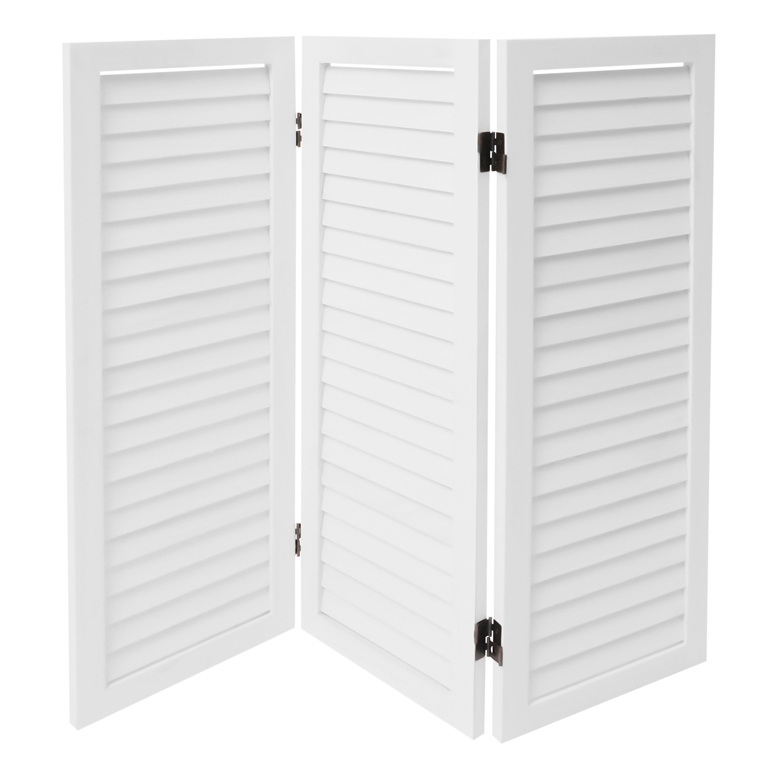 3-Panel Folding Room Divider Indoor Wooden Wall Separation Privacy Screen White