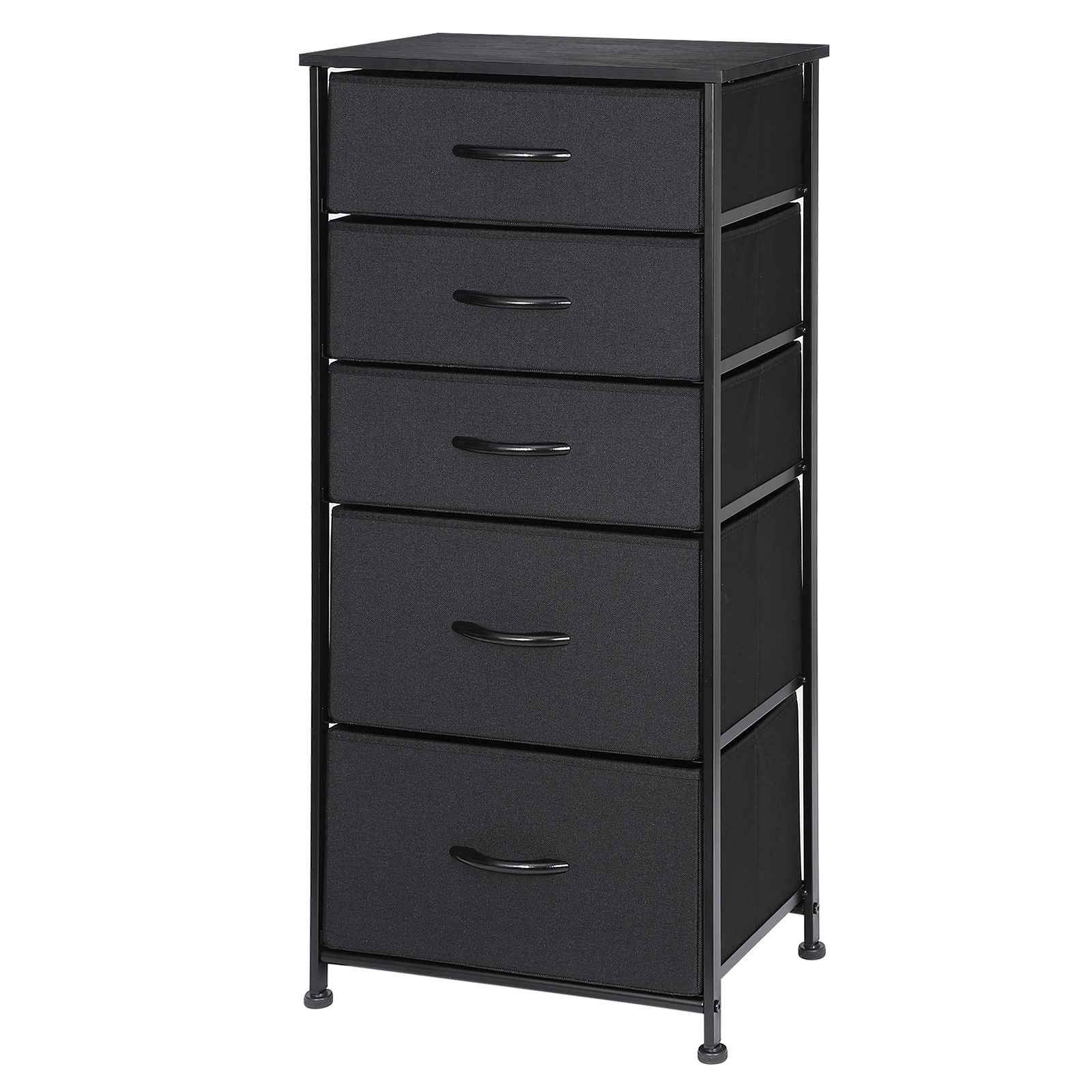 Fabric Dresser W/5 Drawer Storage Chest Tower Cabinet Organizer Unit for Bedroom