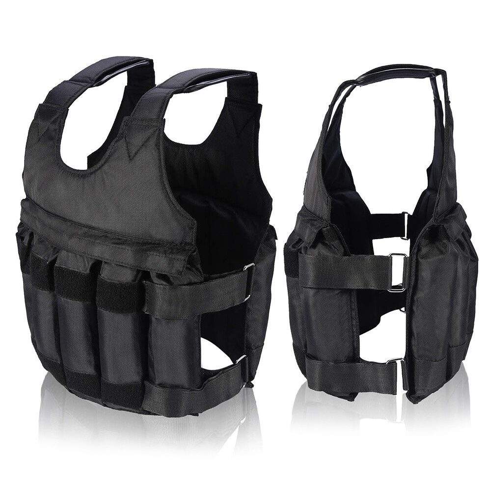 110lbs Exercise Weight Vest Weighted Adjustable Fitness Training Workout Sports