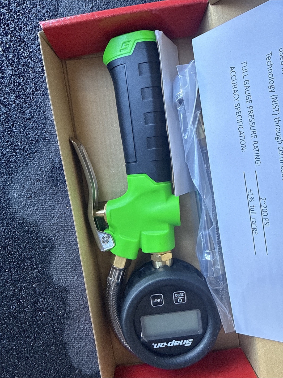 For SNAP ON TOOLS HEAVY DUTY DIGITAL TIRE INFLATOR TPGDL2000GRN GREEN