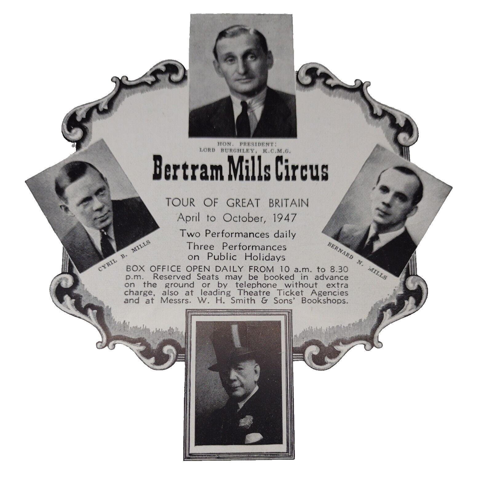 Vintage 1947 Bertram Mills Circus 12-page Program/Booklet for Great Britain Tour