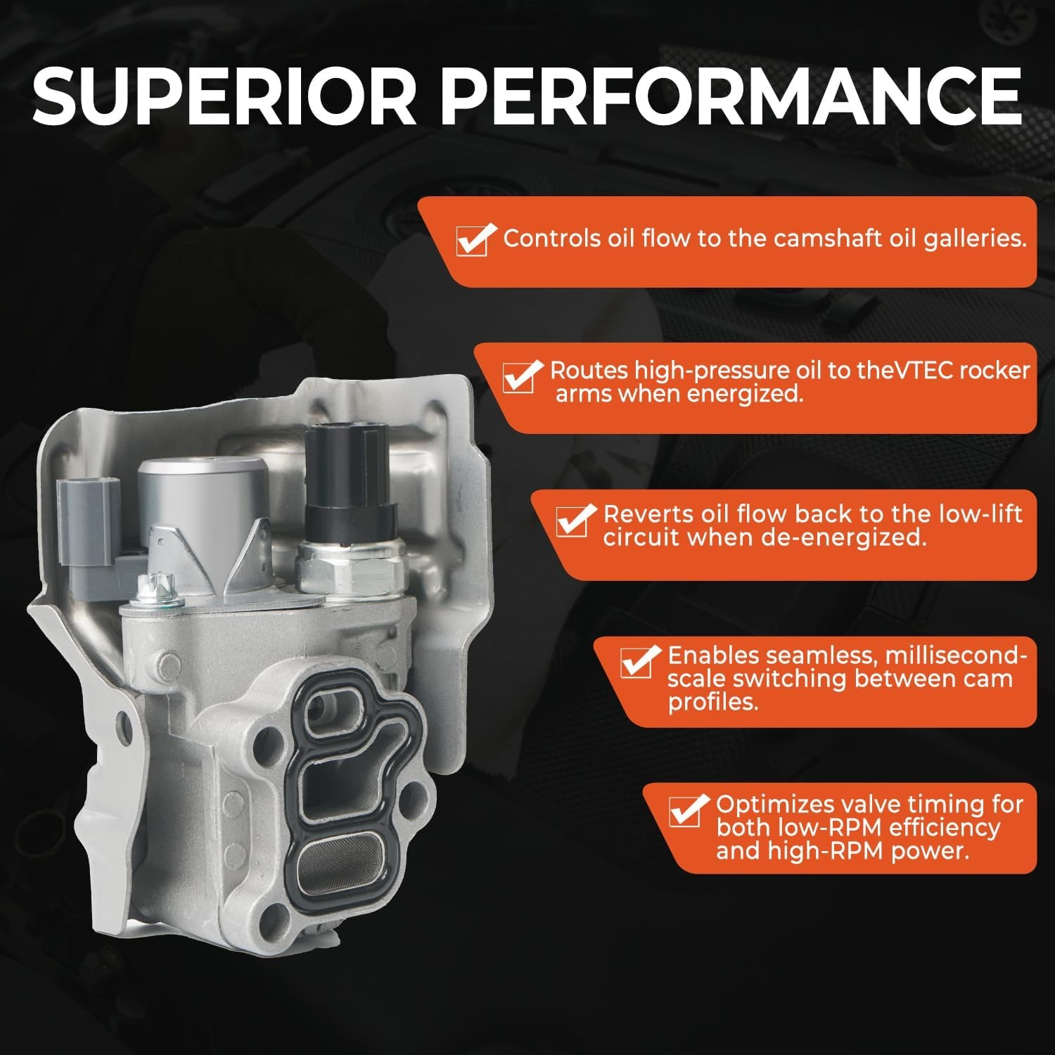 VTEC Solenoid Spool Valve w/Gasket For Honda Accord Civic Element 15810-RAA-A03