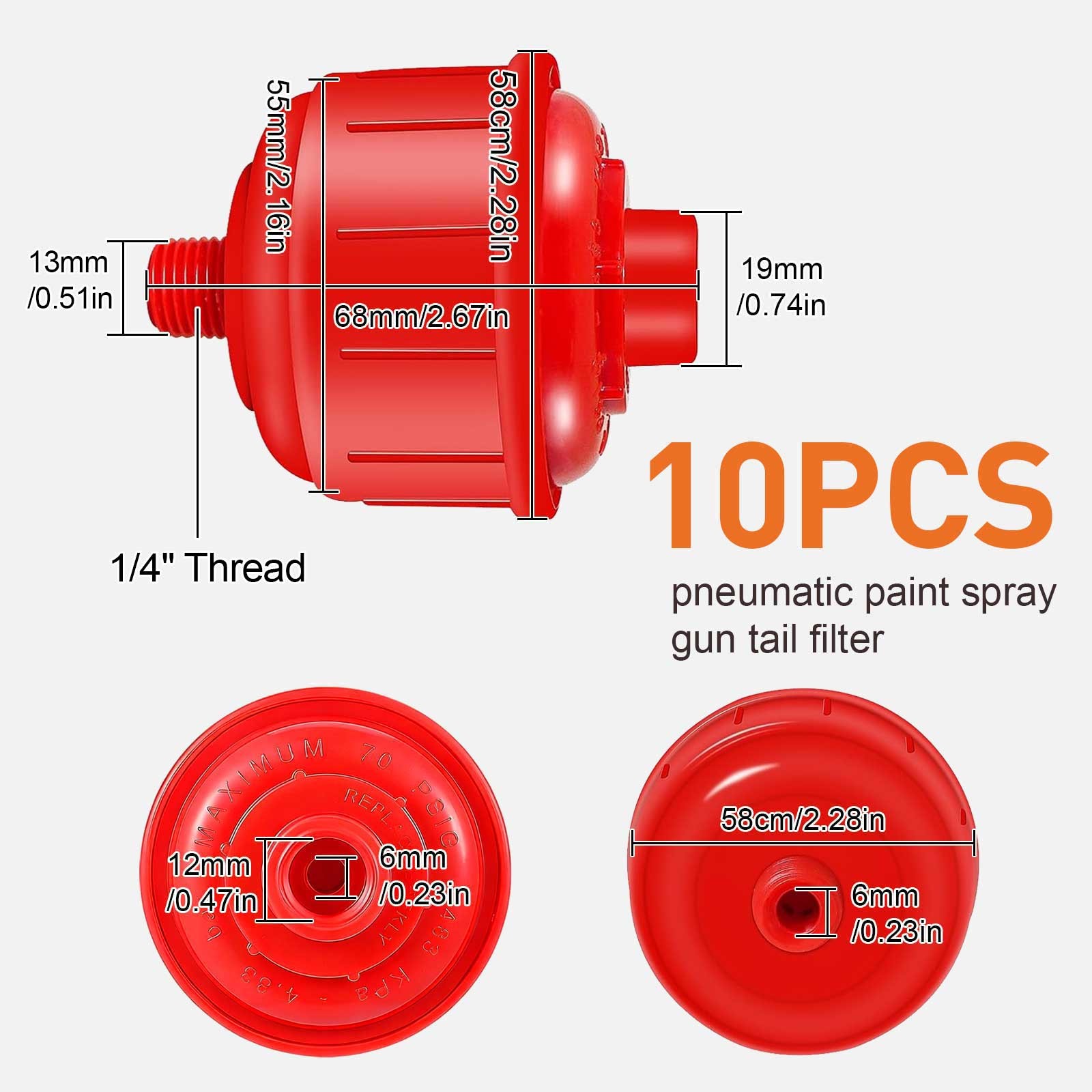 10 PCS Disposable Mini Air Water Filters 1/4in Spray Gun Air Line Moisture Trap