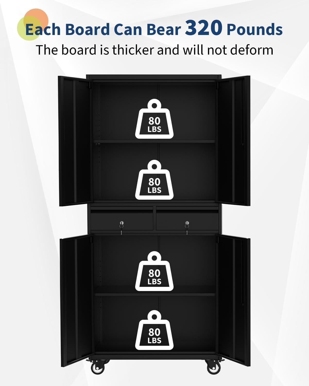 Rolling Tool Chest Tool Lock Storage Cabinet Boxes on Wheels Garage Adjustable